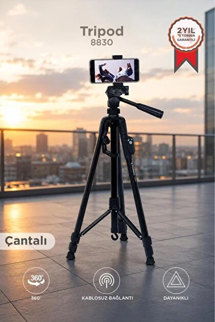 8830 Profesyonel 12M SU Terazili Kumandali Tripod