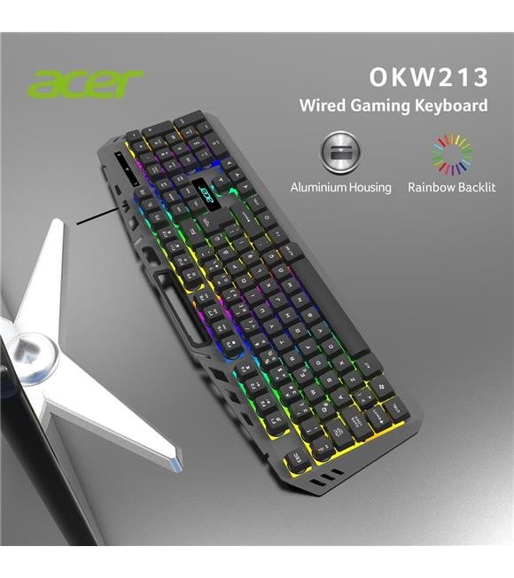 Acer Okw213 RGB Rainbow Backlit Gaming Keyboard