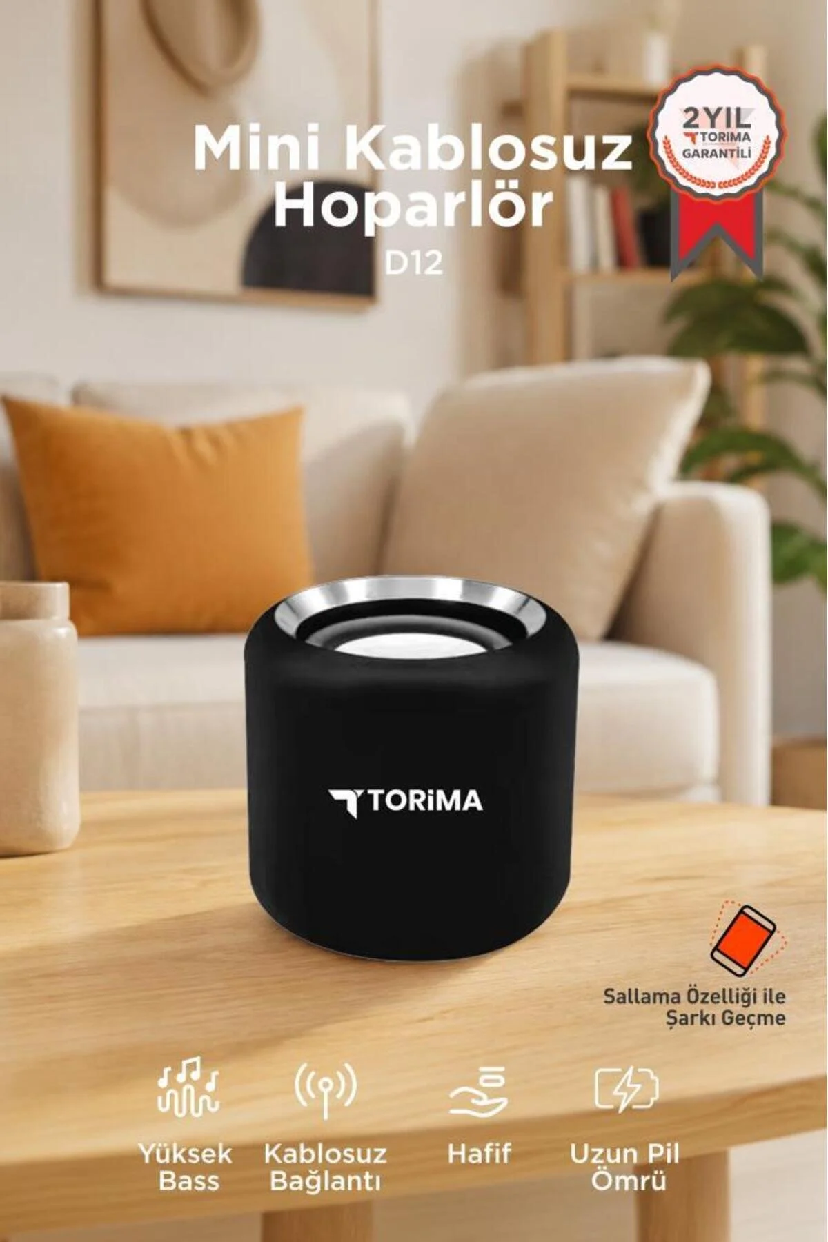 D12 Tasinabilir Kablosuz Bluetooth Hoparlor