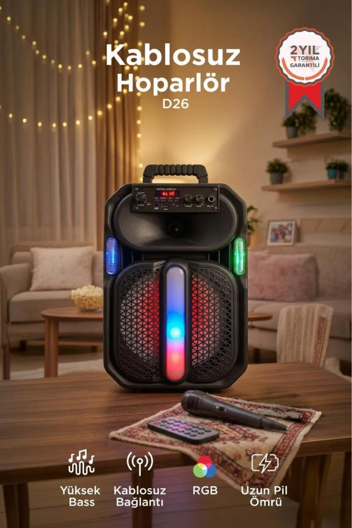 D26 Mikrofonlu Bluetooth Hoparlor