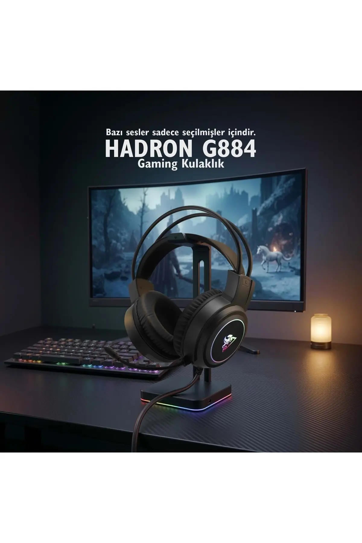 G884 Gaming Kulaklik USB Siyah