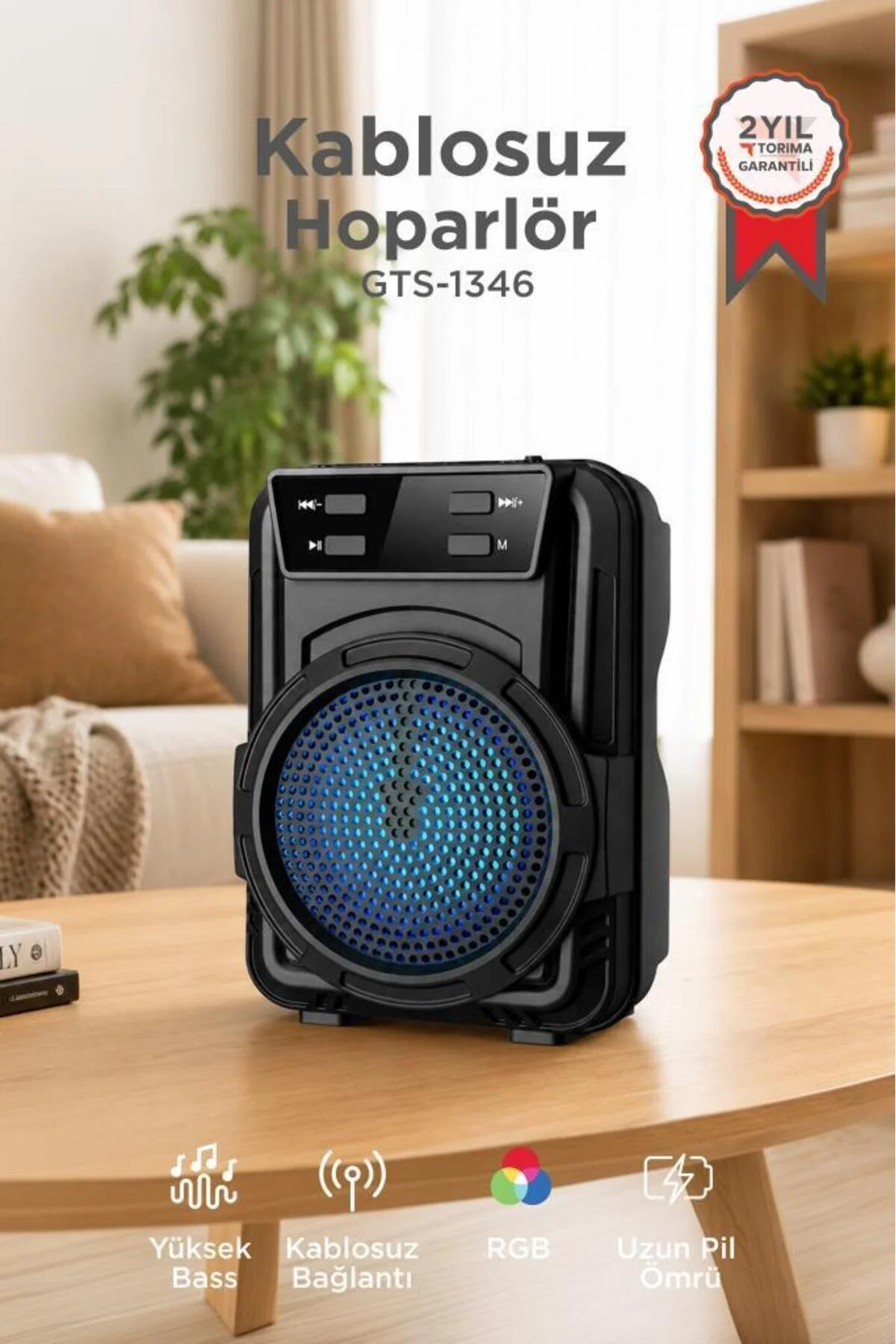 GTS 1346 RGB Isikli Kablosuz Hoparlor Bluetooth