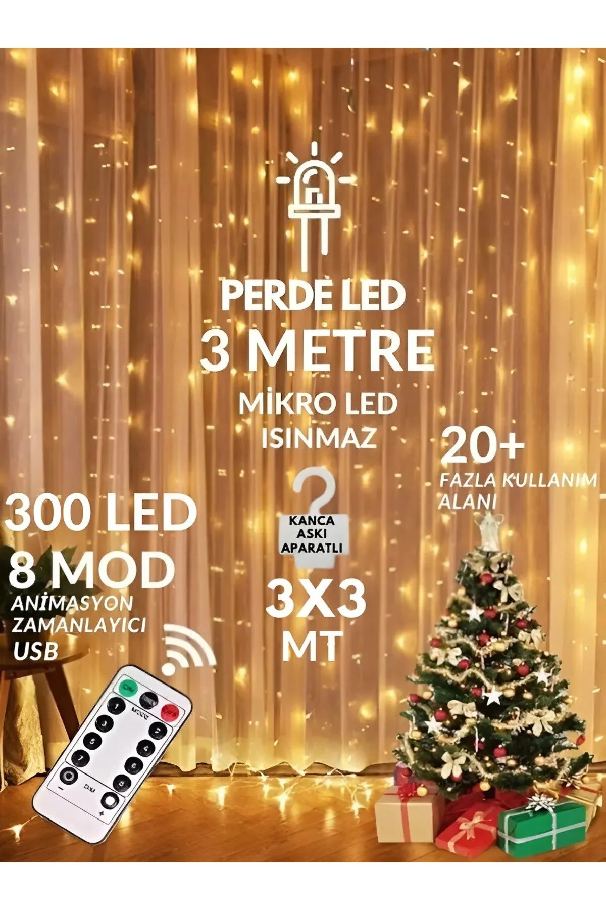 LED LD11 300 Ledli 10 Sarkit Perde LED Isik 8