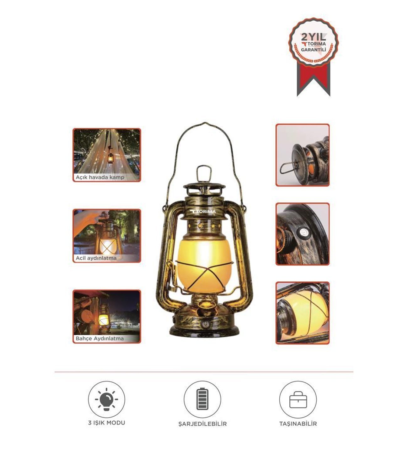 LW 41 Koyu Ahsap Nostaljik Retro Sarjli LED GAZ