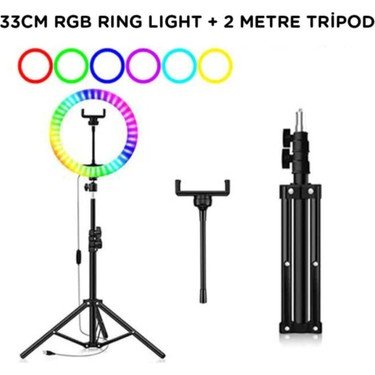 MJ26 10inc RGB LED Selfie Isigi Tripot Makyaj