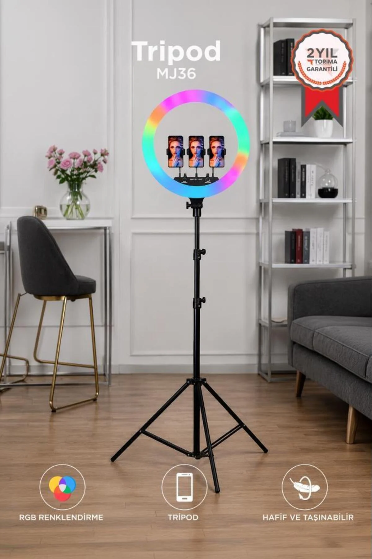 MJ36 14 INC RGB Ring Light 33CM LED Video Isigi