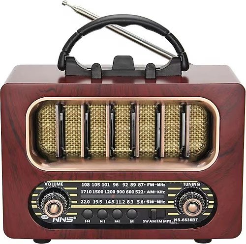 NS 8092bt Ahsap Retro Radyo Fmsw Tasinabilir COK F