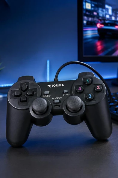 P2 Siyah Analog USB Joystick PC Oyun Kolu Gamepad