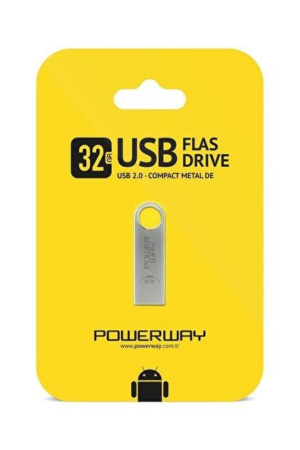 Powerway 32 GB Metal Flash Bellek Metal Tasarim US