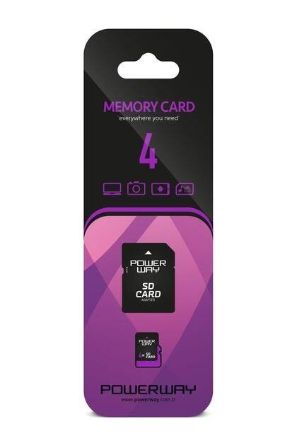 Powerway 4 GB Micro SD Hafiza Karti Class 10 Adapt