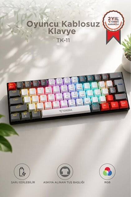 TK 11 Mekanik Kablosuz Blue Switch RGB Isikli
