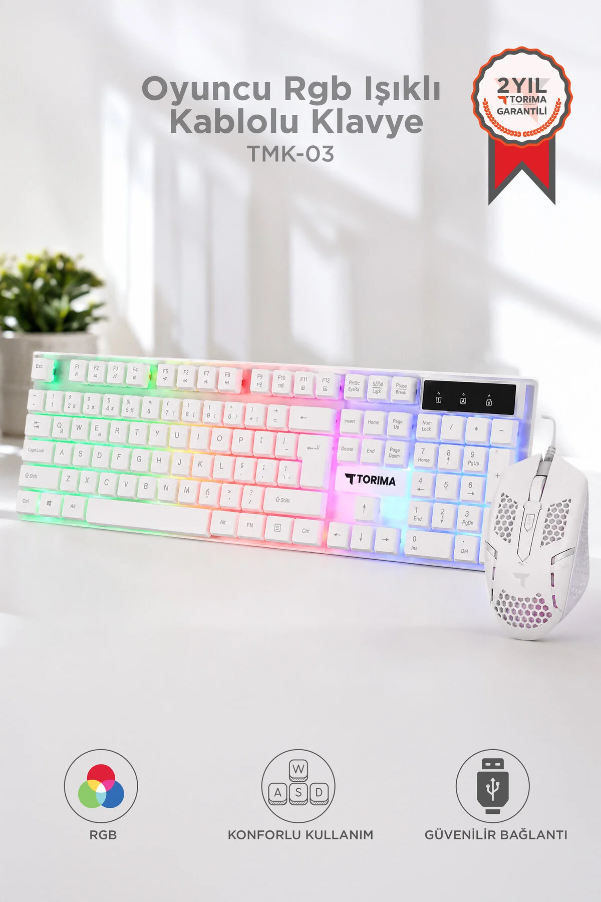 TMK 03 Gaming RGB Isikli Kablolu Q Klavye VE